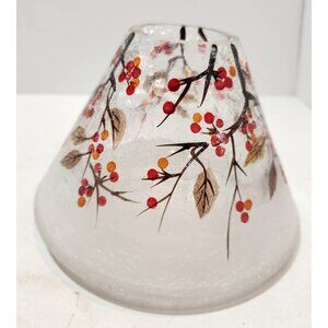 Yankee Candle Crackle Berry Jar Shade Frosted w/ Glitter Red Orange Green New